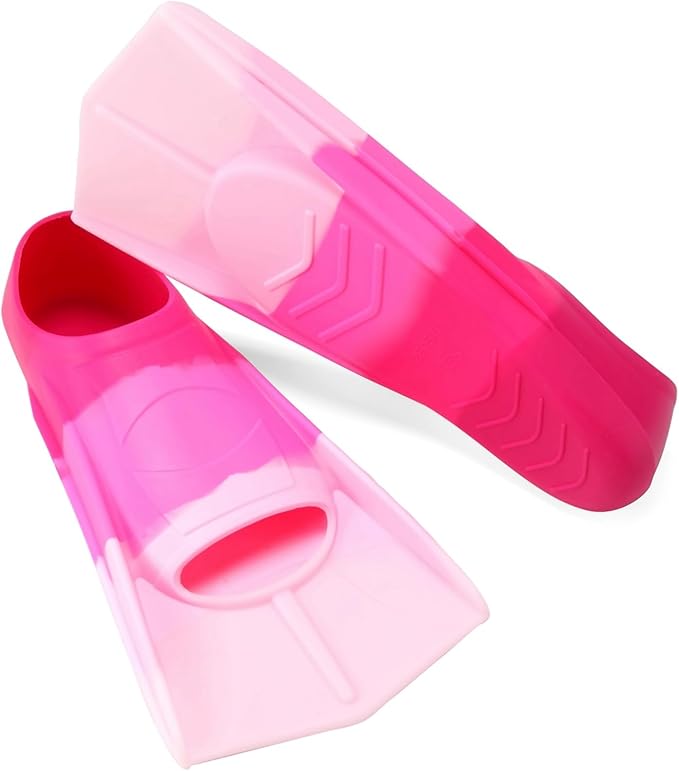 Kids Swim Fins,Short Kids Fins Youth Swimming Flippers for Lap Swimming Training for Children Girls Boys Beginners