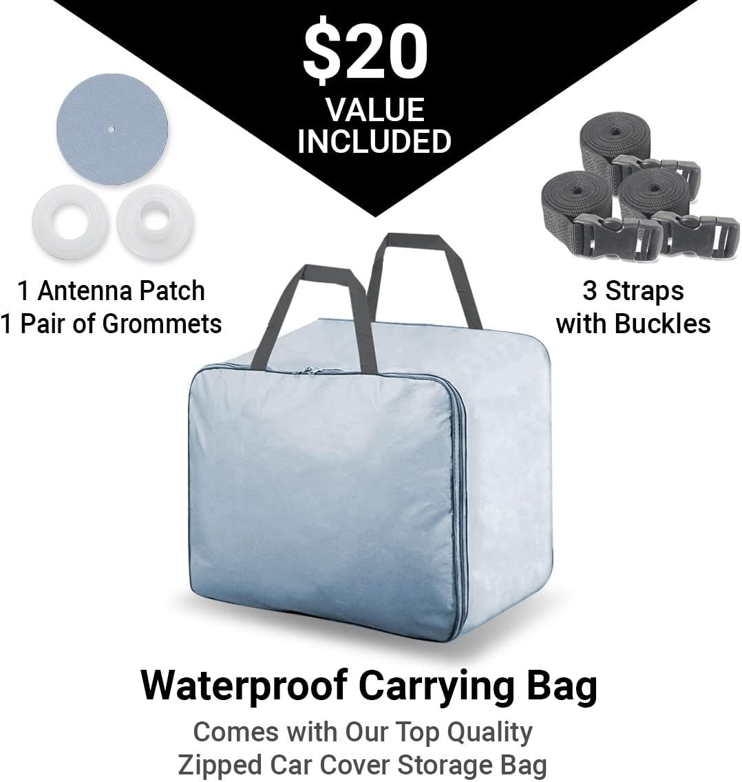 iCarCover Premium Car Cover for 1962-1970 Buick Wildcat Heavy Duty Waterproof All-Weather Automobiles Custom Fit Indoor Outdoor UV Snow Protection Covers with Straps and Bag