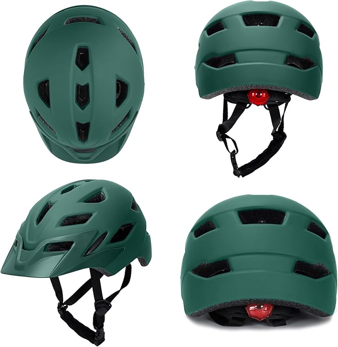 Kids Bike Helmet,Bavilk Kids Boys Girls Bike Helmets with LED Light Detachable Visor Children Youth Teen Multi-Sport for Skating Cycling Scooter Skateboard Adjustable & Lightweight 19.7"-22.4"