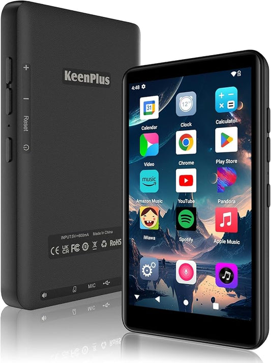 144GB MP3 Player with Bluetooth and WiFi, Android 13 Music Player 4-inch Touch Screen mp4 Players with Bluetooth with Spotify tiktok YouTube Amazon Music, MP4&MP3 Player up to 1TB (Black)