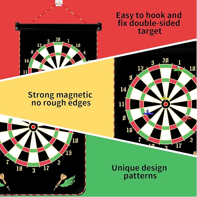 Magnetic Dart Board Games for Kids with 12 Darts Outdoor Toys for Boys Age 8-13 Cool Stuff for Boys Gifts Ideas for Teenage Boys Girls Age 8 9 10 11 12 13 14 15 16 Game Room Decor