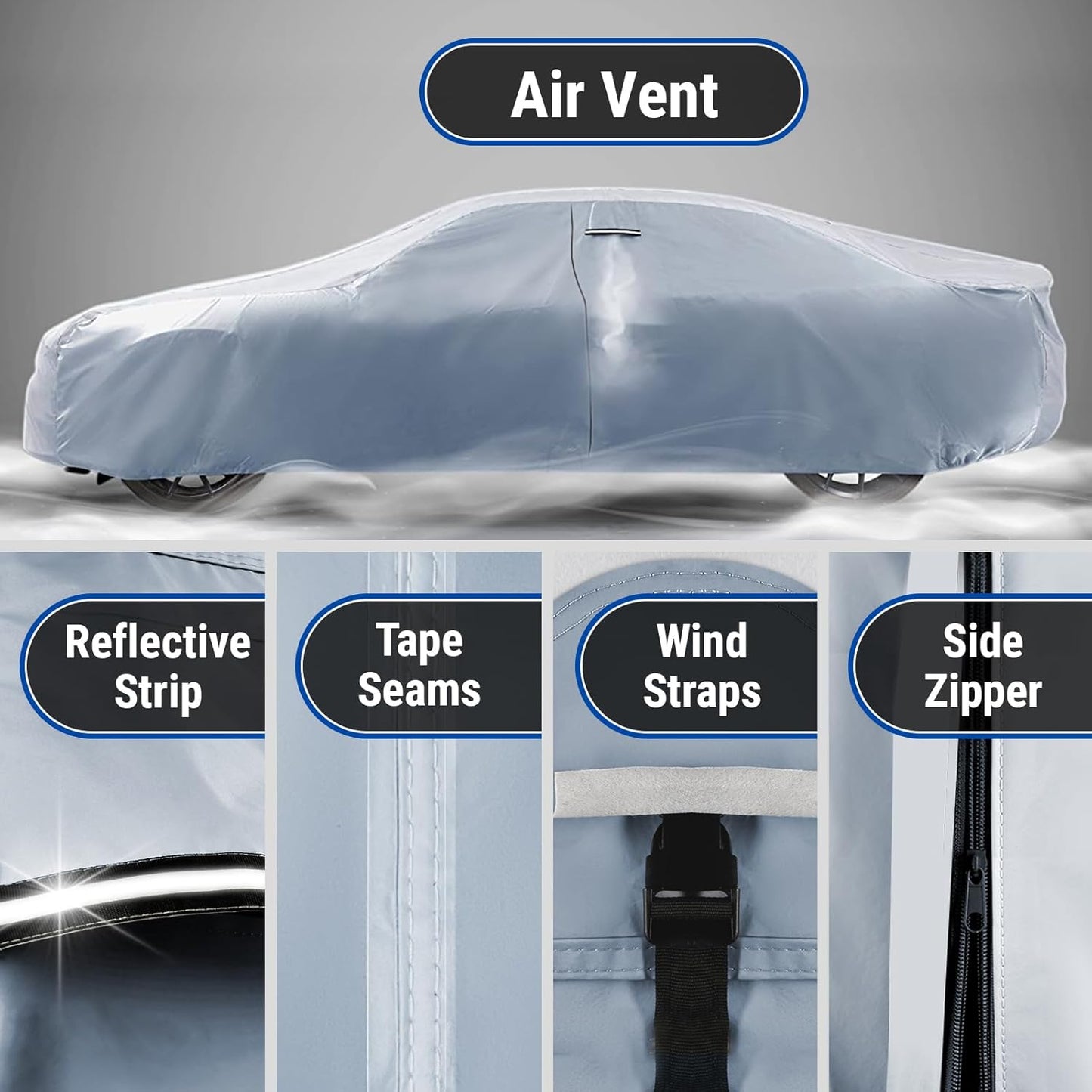 iCarCover Premium Car Cover for 1959-1970 Pontiac Bonneville Wagon Heavy Duty Waterproof All-Weather Automobiles Custom Fit Indoor Outdoor UV Snow Protection Covers with Straps and Bag