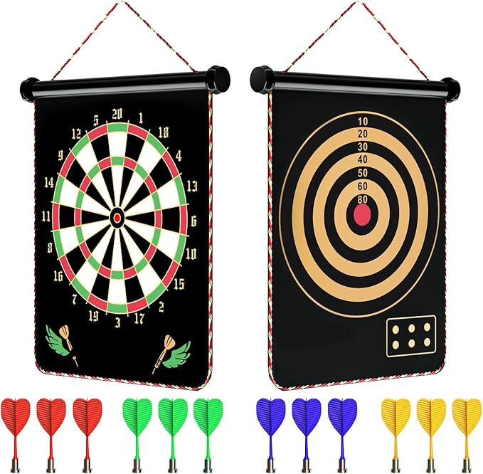 Magnetic Dart Board Games for Kids with 12 Darts Outdoor Toys for Boys Age 8-13 Cool Stuff for Boys Gifts Ideas for Teenage Boys Girls Age 8 9 10 11 12 13 14 15 16 Game Room Decor