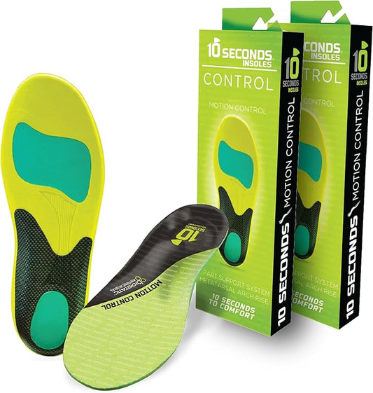 10 Seconds 3210 Motion Control Shoe Insoles, M 13 (2 Pack)