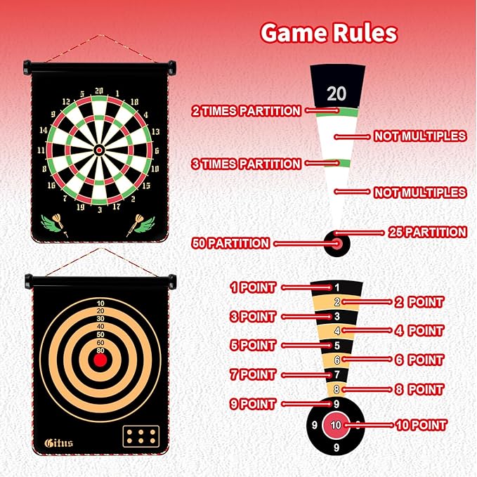 Magnetic Dart Board Games for Kids with 12 Darts Outdoor Toys for Boys Age 8-13 Cool Stuff for Boys Gifts Ideas for Teenage Boys Girls Age 8 9 10 11 12 13 14 15 16 Game Room Decor