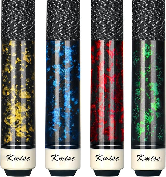 Kmise Pool Cue Stick Set, Canadian Maple 58 Inch 18 19 20 21oz 13mm Tips, New Upgraded Irish Linen Wire Grip Billiard Table Cues Sticks, 4 Colors Optional, W/Chalk, Gloves for Bar Professional Adults