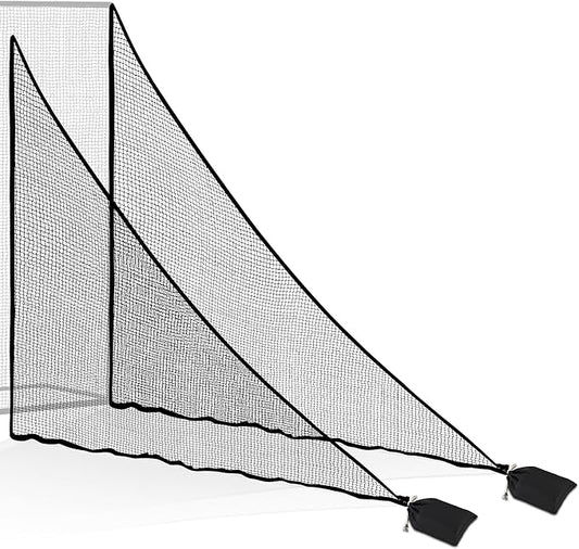 1/2PCS Golf Shank Net Attachment for Golf Hitting Nets with Sandbag, 7 * 7FT/7 * 10FT Golf Barrier Side Net,Golf Practice Hitting Net Barrier Net for Golf, Baseball, Hockey, Soccer (Black/Red